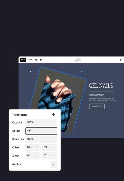 Squarespace website editor screenshot from Squarespace