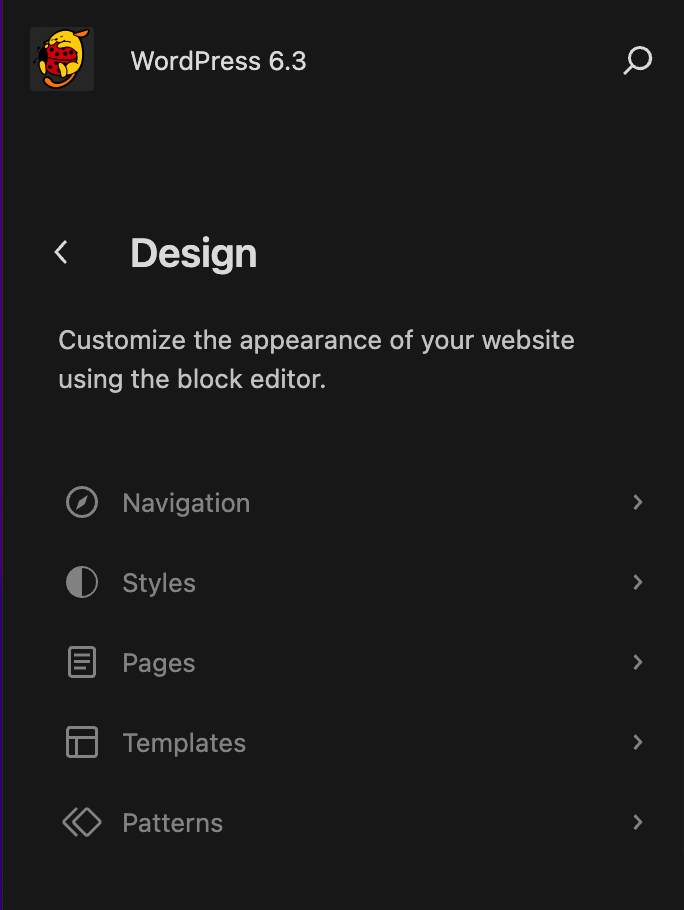 WordPress Site Editor interface screenshot from WordPress.org