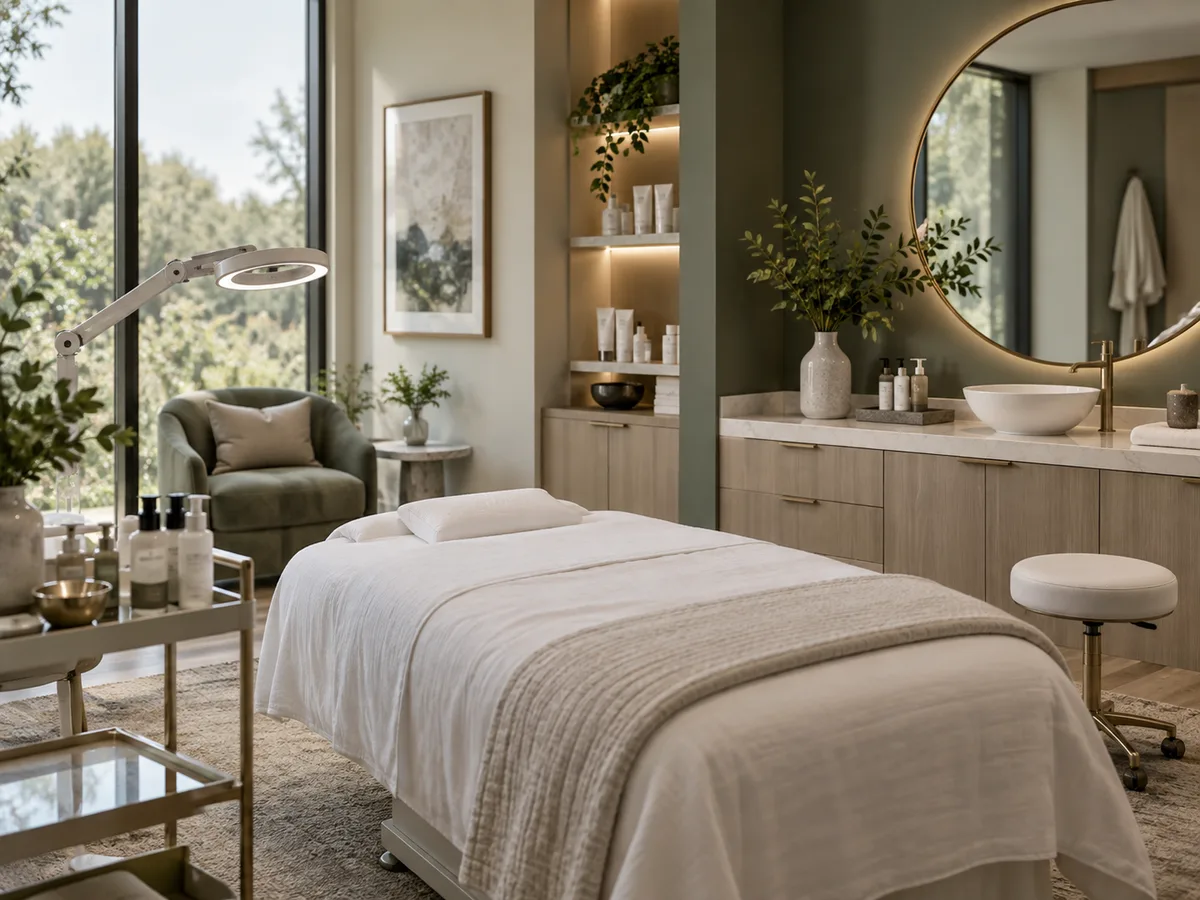 A refined medical spa treatment room