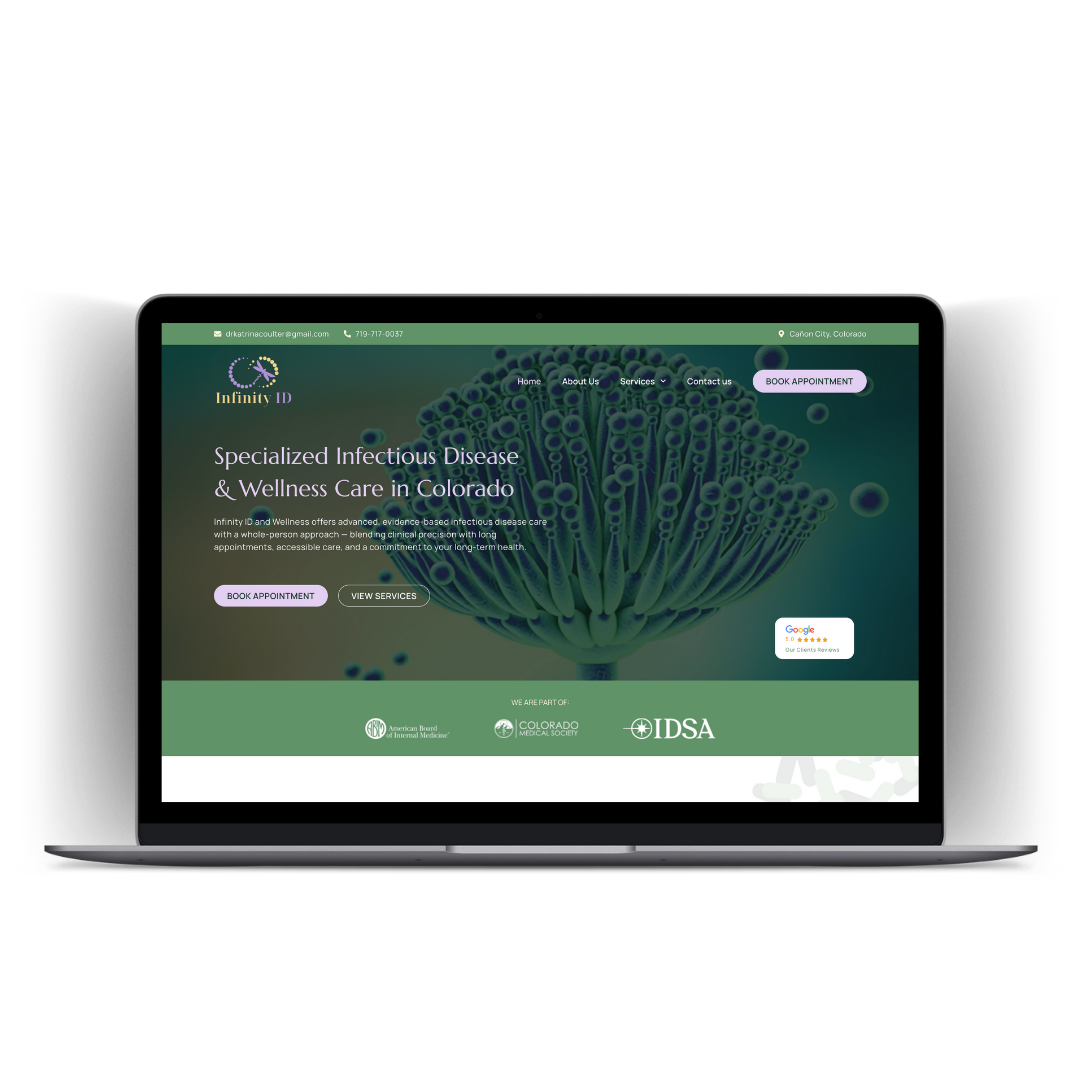 Infinity ID website presented on a laptop