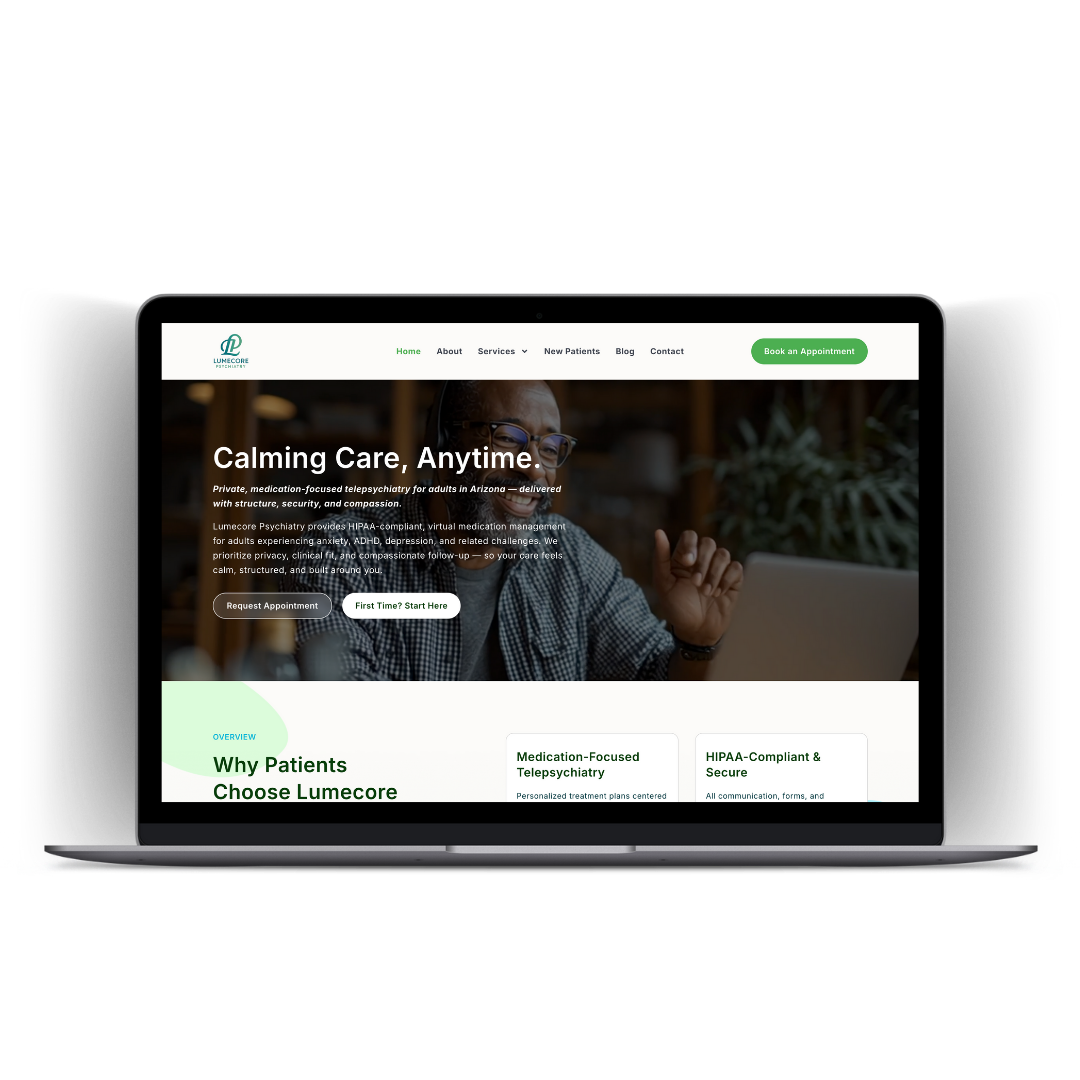 Lumecore Psychiatry website presentation